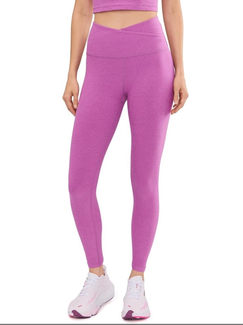 beyond yoga spacedye leggings in fuchsia